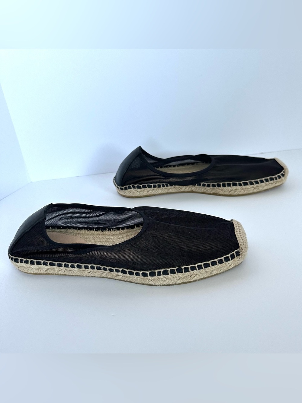 J.Crew Made in Spain Espadrille Flats in Black Mesh | 9 | EUC - Picture 8 of 12
